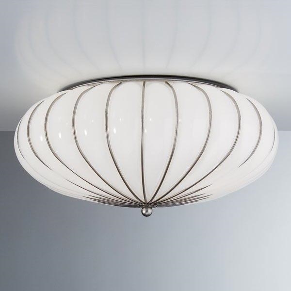 SIRU - Φωτιστικό οροφής GIOVE 3xE27/60W/230V διάμετρος 48 cm ματ χρώμιο/λευκό Venetian Γυαλί