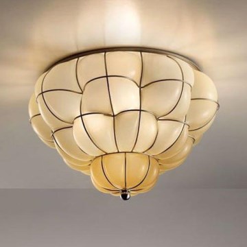 SIRU - Φωτιστικό οροφής POUFF 3xE27/60W/230V γυαλιστερό χρώμιο/μπεζ Venetian Γυαλί