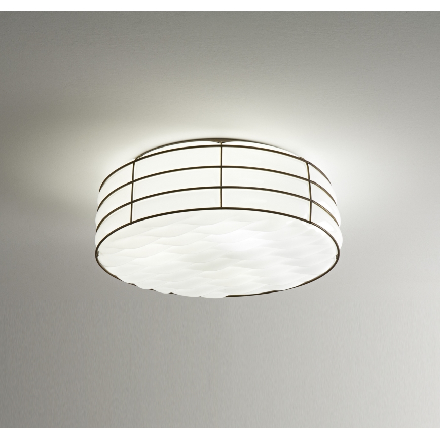 SIRU - Φωτιστικό οροφής TAMIS 3xE14/40W/230V μαύρο/λευκό Venetian Γυαλί