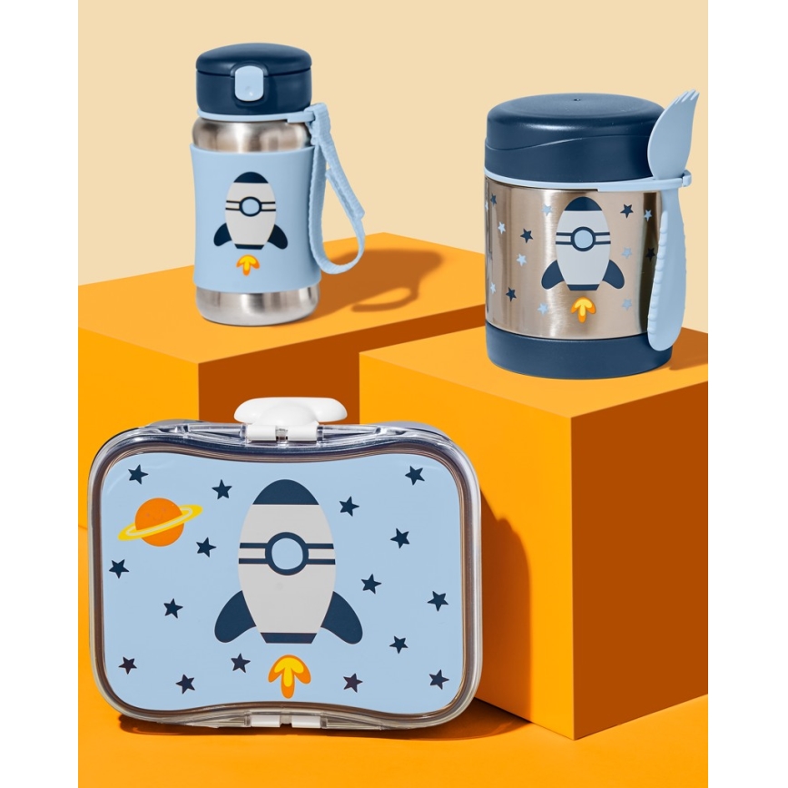 Skip Hop - Δοχείο-Θερμός τροφής με κουτάλι/πιρούνι SPARK STYLE 325 ml διαστημικός πύραυλος