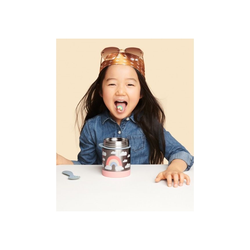Skip Hop - Δοχείο-Θερμός τροφής με κουτάλι/πιρούνι SPARK STYLE 325 ml ουράνιο τόξο