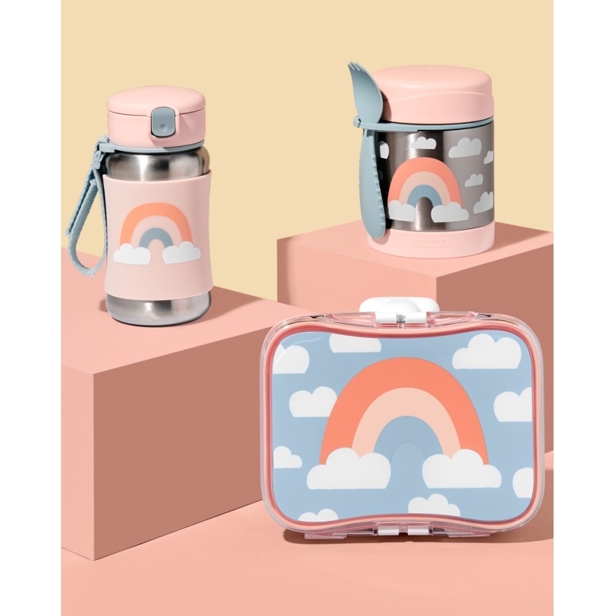 Skip Hop - Δοχείο-Θερμός τροφής με κουτάλι/πιρούνι SPARK STYLE 325 ml ουράνιο τόξο