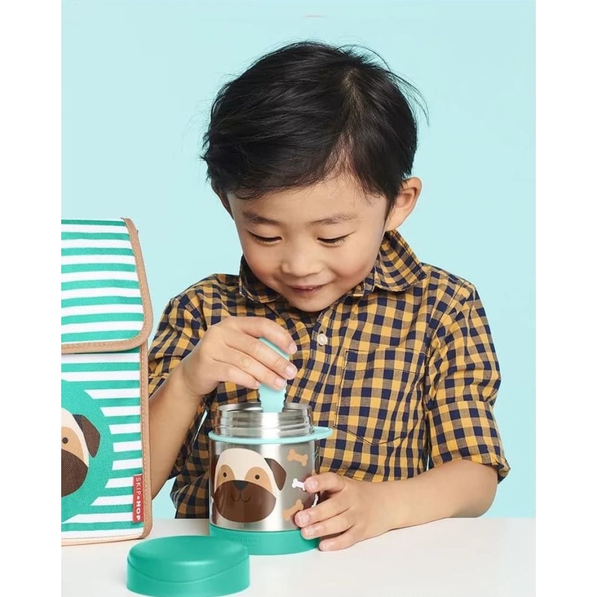 Skip Hop - Δοχείο-Θερμός τροφής  με κουτάλι/πιρούνι ZOO 325 ml γουρουνάκι
