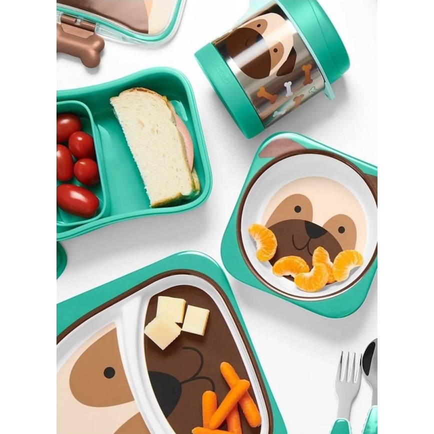 Skip Hop - Δοχείο-Θερμός τροφής  με κουτάλι/πιρούνι ZOO 325 ml γουρουνάκι