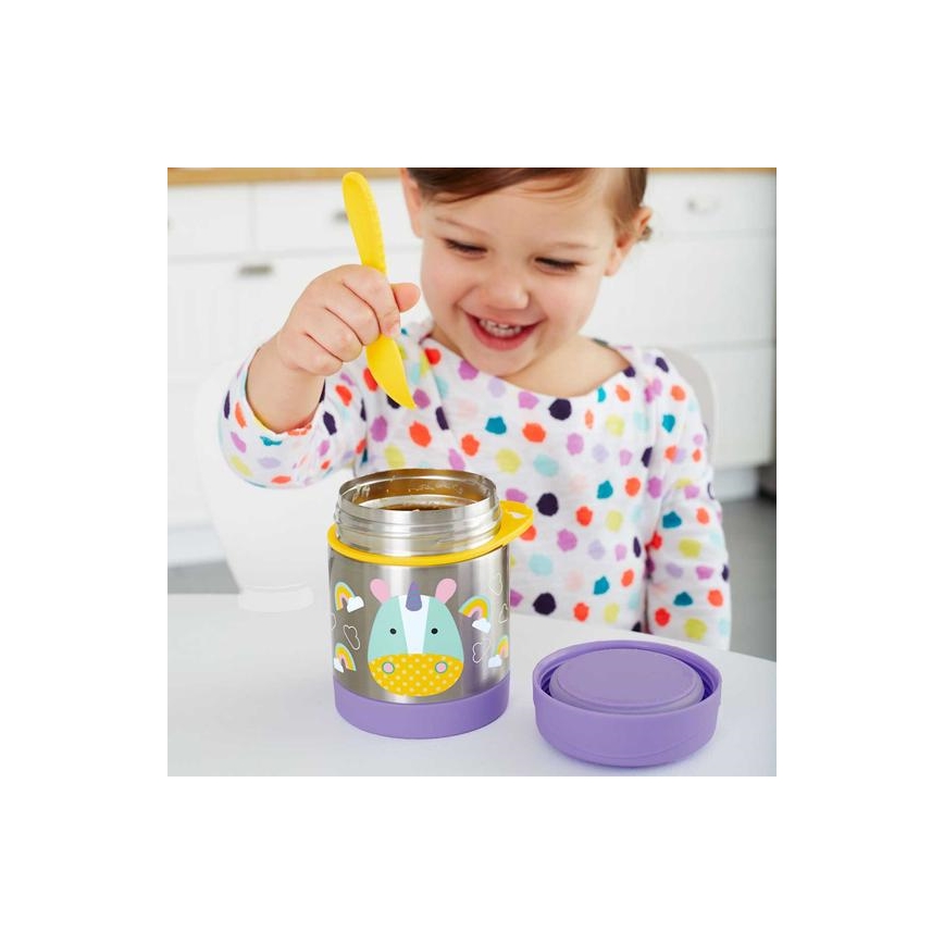 Skip Hop - Δοχείο-Θερμός τροφής με κουτάλι/πιρούνι ZOO 325 ml μονόκερος