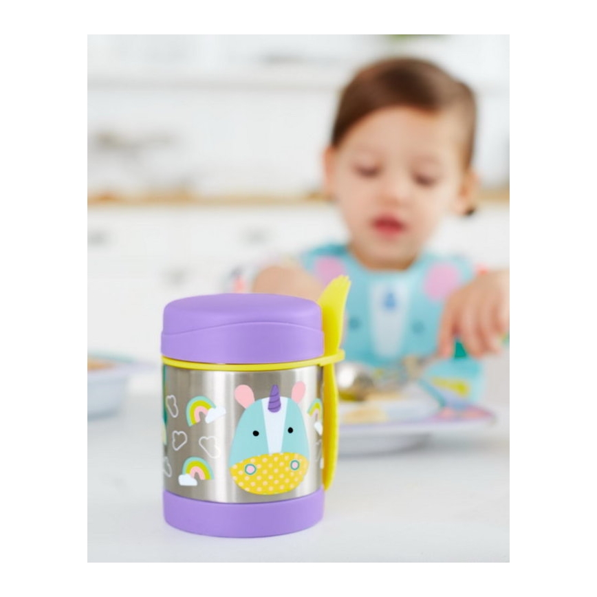 Skip Hop - Δοχείο-Θερμός τροφής με κουτάλι/πιρούνι ZOO 325 ml μονόκερος