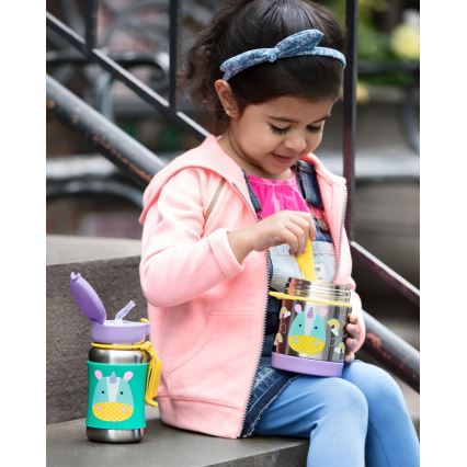 Skip Hop - Δοχείο-Θερμός τροφής με κουτάλι/πιρούνι ZOO 325 ml μονόκερος