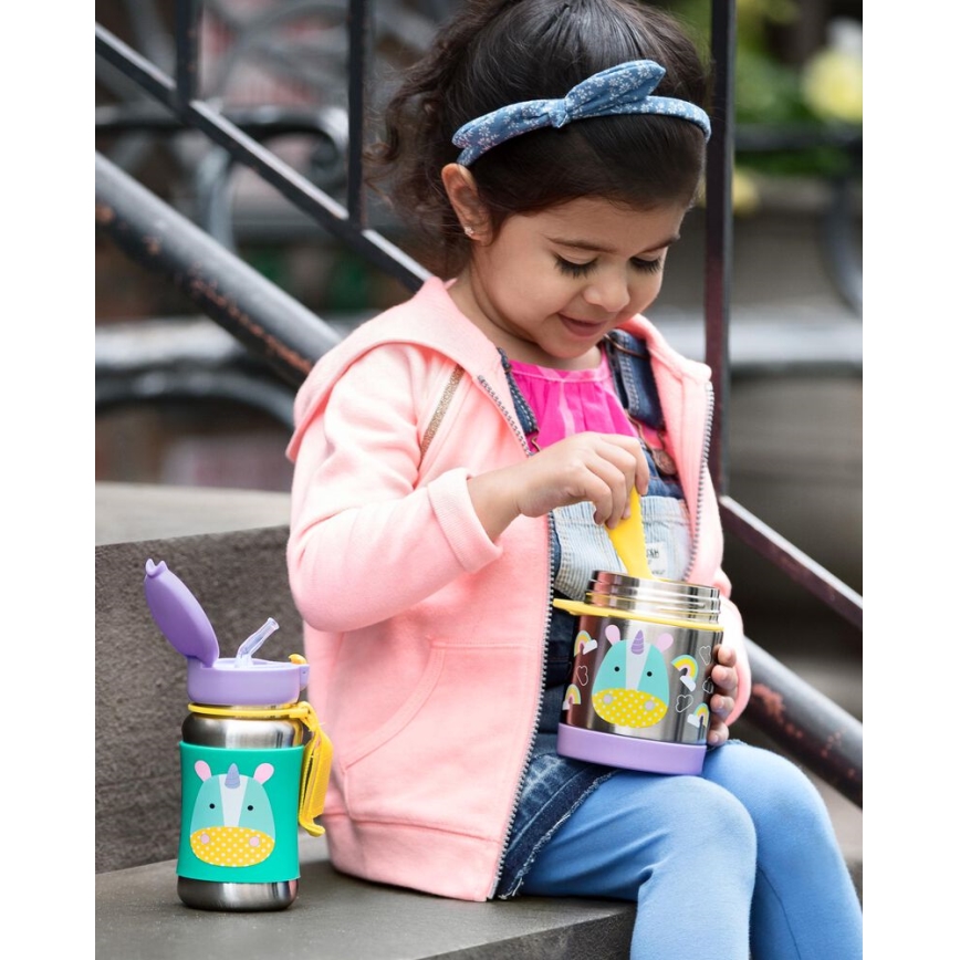 Skip Hop - Δοχείο-Θερμός τροφής με κουτάλι/πιρούνι ZOO 325 ml μονόκερος