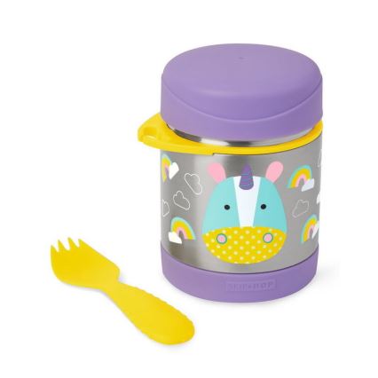 Skip Hop - Δοχείο-Θερμός τροφής με κουτάλι/πιρούνι ZOO 325 ml μονόκερος