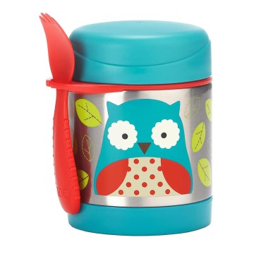 Skip Hop - Θερμός για φαγητό ZOO 325 ml με κουτάλι/πιρούνι, σχέδιο κουκουβάγιας