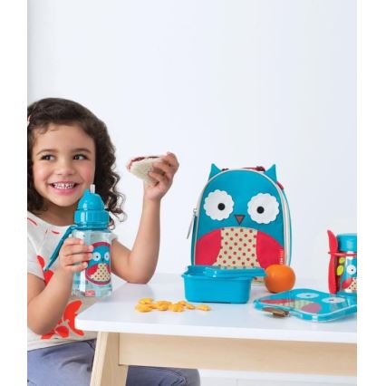 Skip Hop - Θερμός για φαγητό ZOO 325 ml με κουτάλι/πιρούνι, σχέδιο κουκουβάγιας