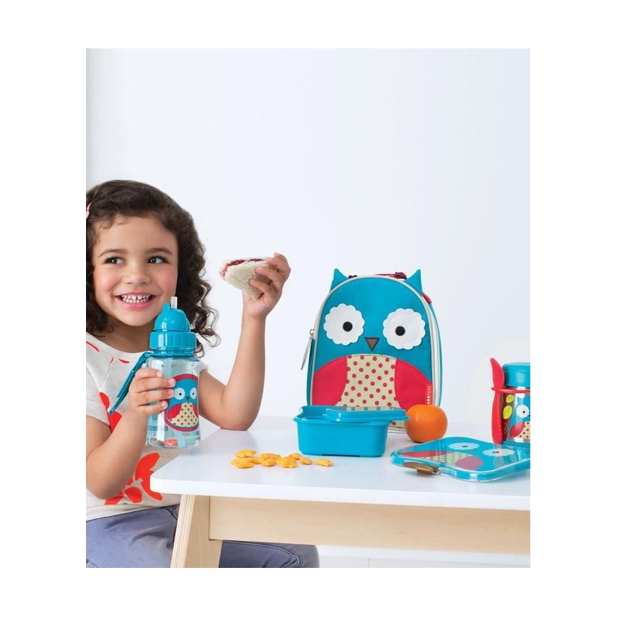 Skip Hop - Θερμός για φαγητό ZOO 325 ml με κουτάλι/πιρούνι, σχέδιο κουκουβάγιας