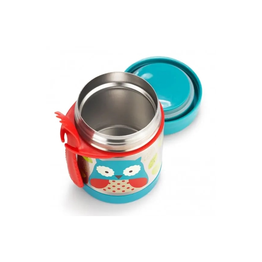 Skip Hop - Θερμός για φαγητό ZOO 325 ml με κουτάλι/πιρούνι, σχέδιο κουκουβάγιας
