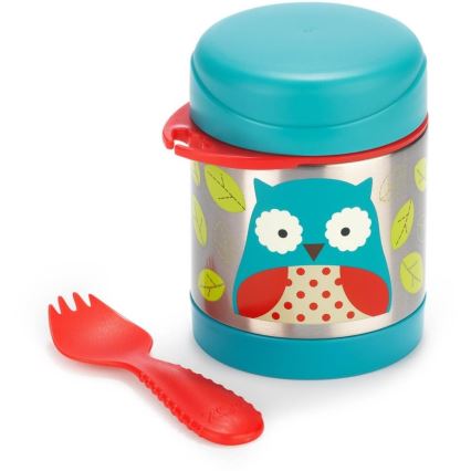 Skip Hop - Θερμός για φαγητό ZOO 325 ml με κουτάλι/πιρούνι, σχέδιο κουκουβάγιας