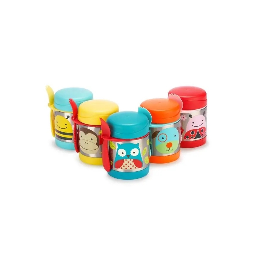 Skip Hop - Θερμός για φαγητό ZOO 325 ml με κουτάλι/πιρούνι, σχέδιο κουκουβάγιας