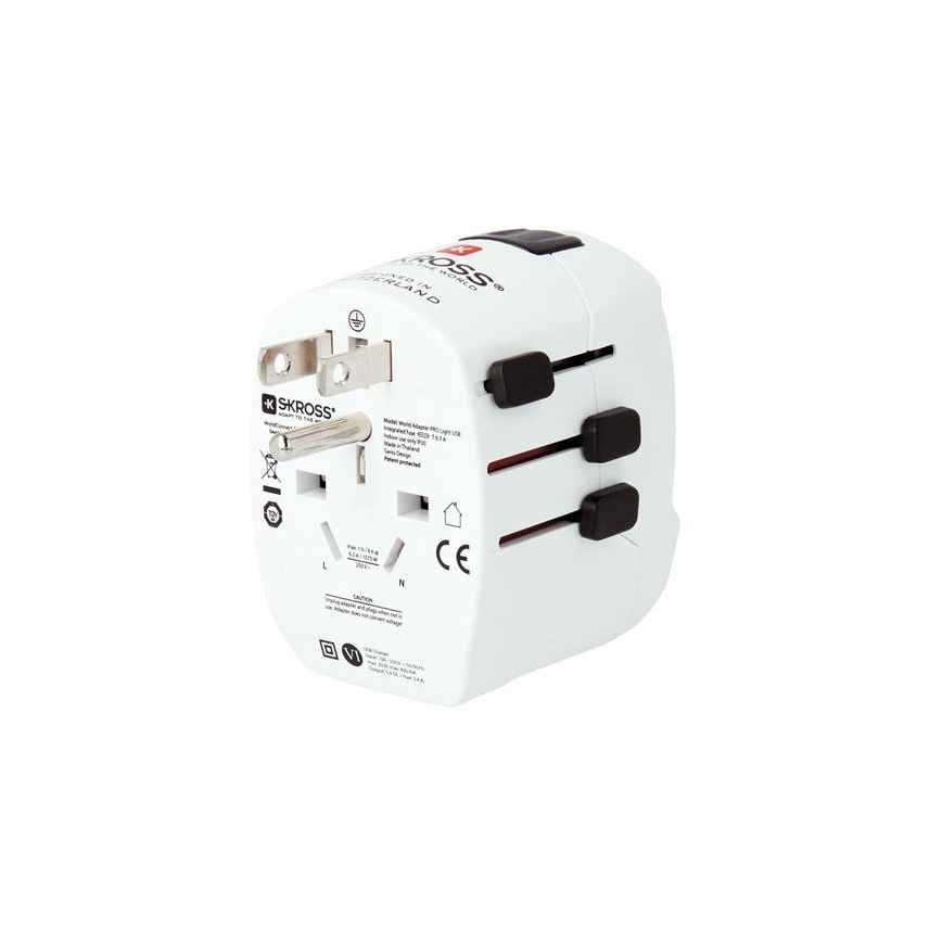 Ταξιδιωτικός αντάπτορας PRO Light USB AC45PD - Παγκόσμια συμβατότητα, UK+USA+AUS/CN, θύρες USB A+C, 45W