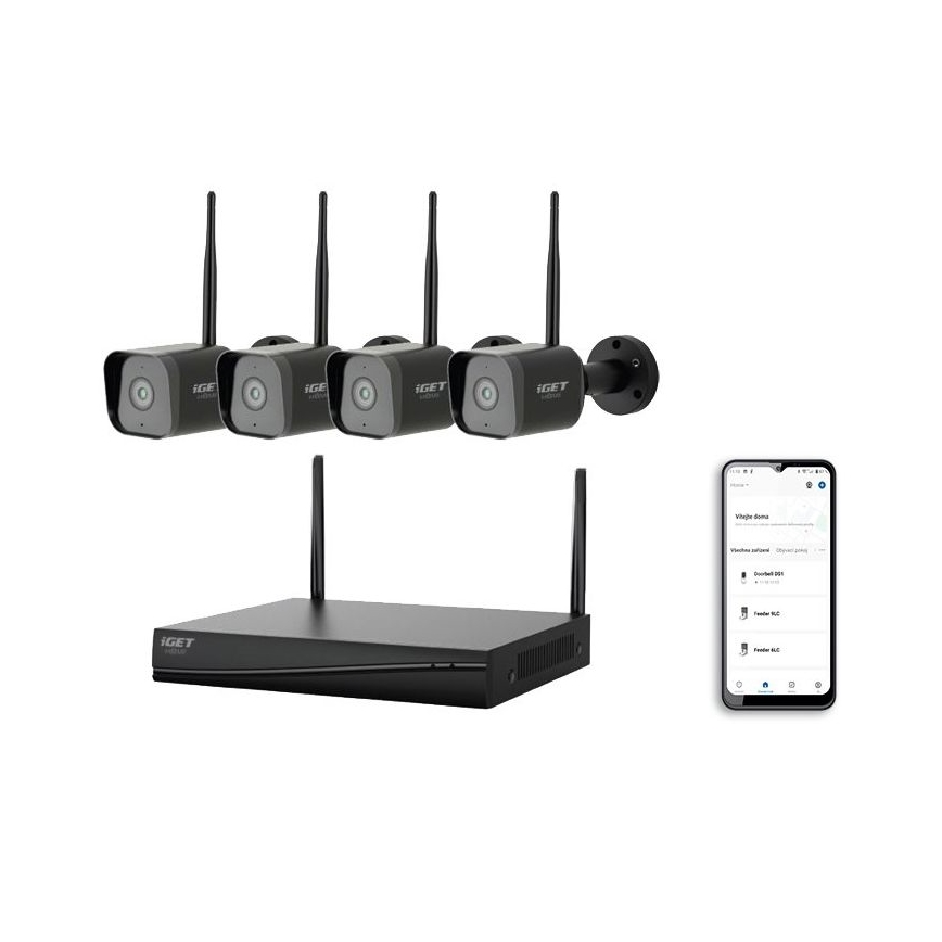 Smart σύστημα καμερών + 4x κάμερες με αισθητήρα 2K+ 12V IP65 Wi-Fi