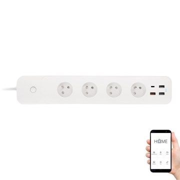 Smart πολύπριζο με διακόπτη 1,5 m 4Z + 4xUSB Wi-Fi