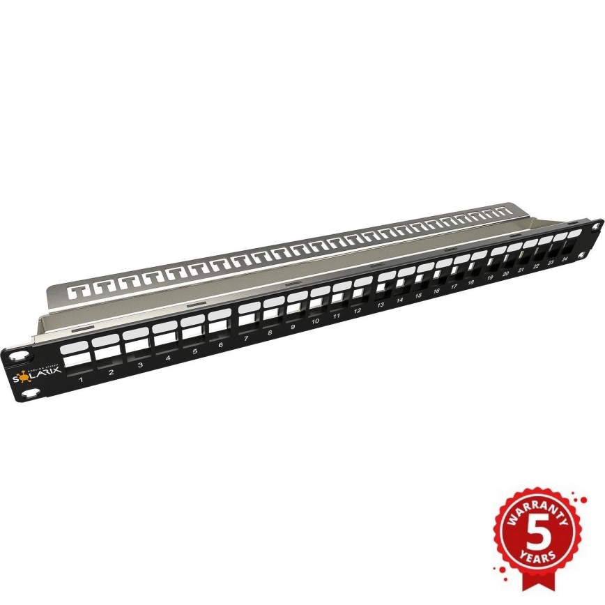 Solarix - 19" πρόσοψη patch panel 24 θυρών 1U