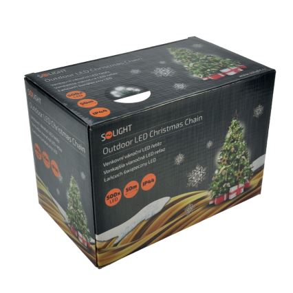 Εξωτερική LED γιρλάντα 500 LED, 8 λειτουργίες, IP44, 55 m, ψυχρό λευκό