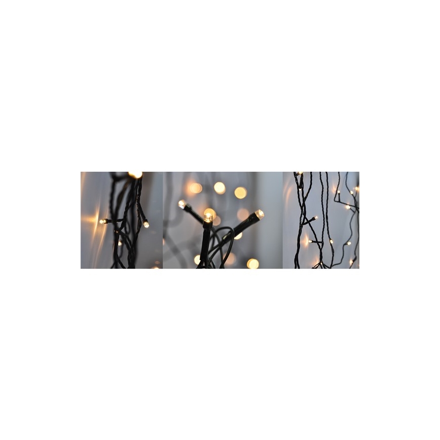 LED Χριστουγεννιάτικα λαμπάκια 400xLED/8 λειτουργίες 25 m IP44 θερμό λευκό
