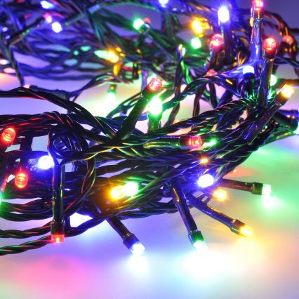 Εξωτερική LED γιρλάντα 100xLED/8 λειτουργίες 13m IP44 πολύχρωμη
