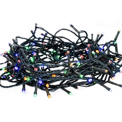 Εξωτερική LED γιρλάντα 100xLED/8 λειτουργίες 13m IP44 πολύχρωμη