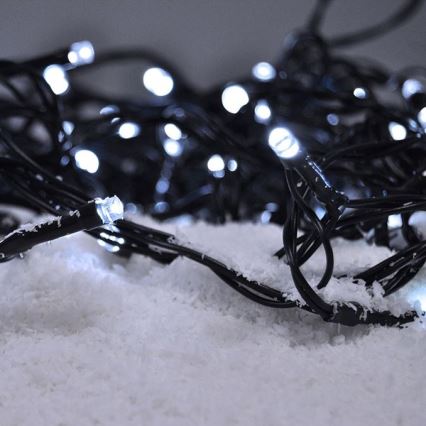 LED γιρλάντα εξωτερικού χώρου 100xLED/8 λειτουργίες 13m IP44 ψυχρό λευκό
