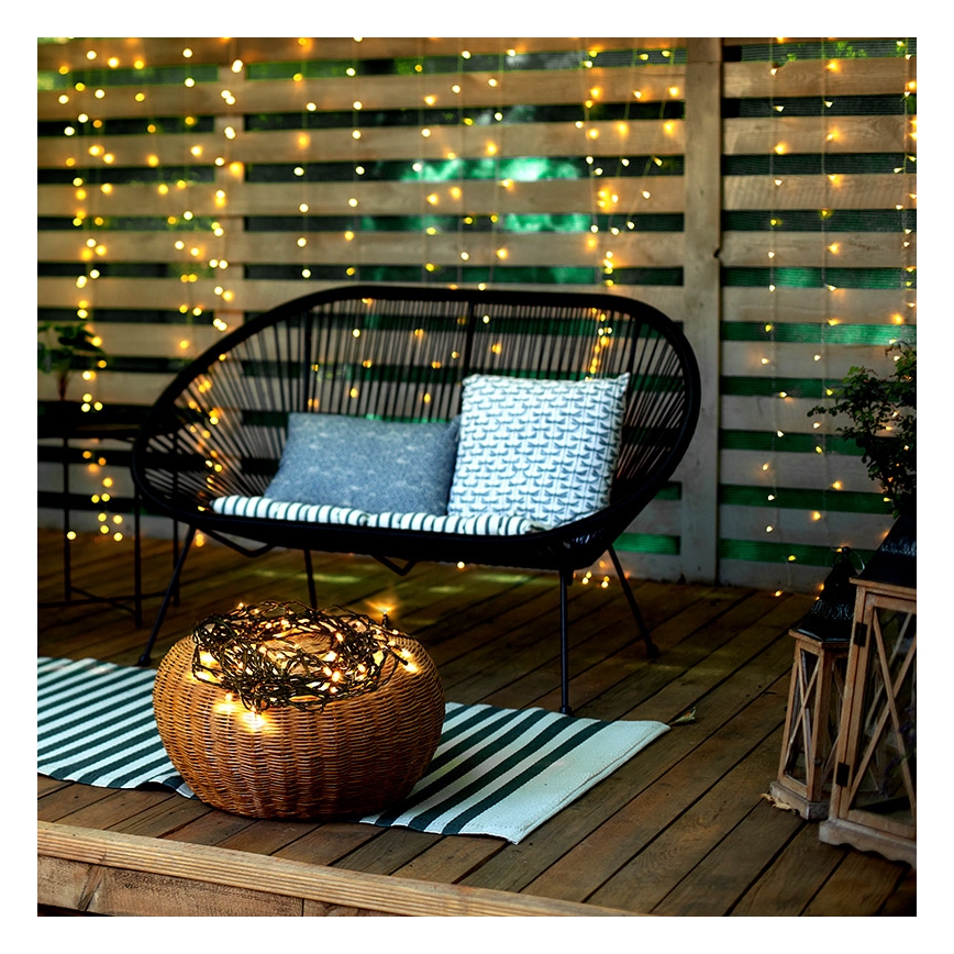 LED Εξωτερικά Χριστουγεννιάτικα λαμπάκια 50xLED/8 λειτοργίες 8m IP44 ζεστό λευκό