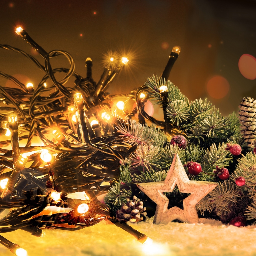 LED εξωτερική γιρλάντα 50xLED/8 λειτουργίες, 8 m, IP44, ζεστό λευκό