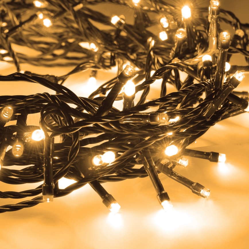 LED Εξωτερικά Χριστουγεννιάτικα λαμπάκια 50xLED/8 λειτοργίες 8m IP44 ζεστό λευκό