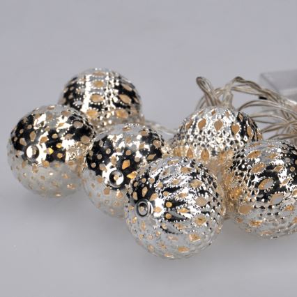 Χριστουγεννιάτικα λαμπάκια LED 10xLED/2xAA 1m θερμό λευκό