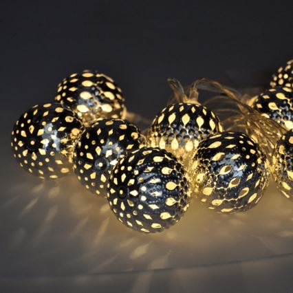 Χριστουγεννιάτικα λαμπάκια LED 10xLED/2xAA 1m θερμό λευκό