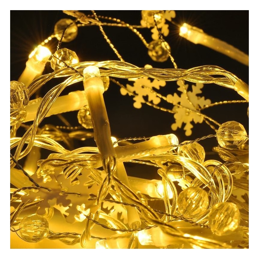 Γιρλάντα LED — 20 LEDs, τροφοδοσία με 2×AA, μήκος 2 m, θερμό λευκό