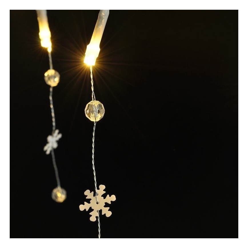 Γιρλάντα LED — 20 LEDs, τροφοδοσία με 2×AA, μήκος 2 m, θερμό λευκό