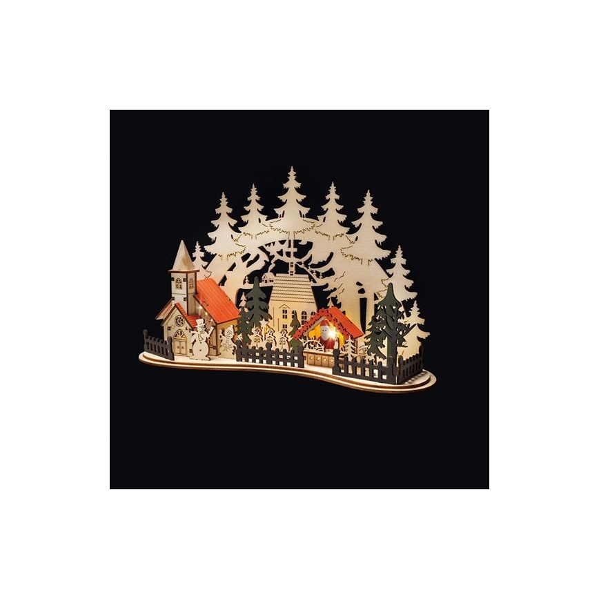 LED Χριστουγεννιάτικο διακοσμητικό  LED/2xAAA μικρή πόλη