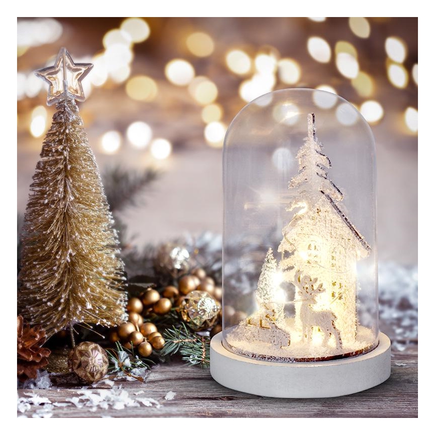 Χριστουγεννιάτικη διακόσμηση LED LED/2xAAA snowy scenery με ένα house