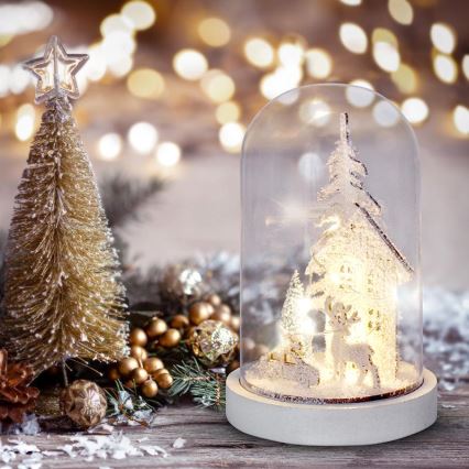 Χριστουγεννιάτικη διακόσμηση LED LED/2xAAA snowy scenery με ένα house