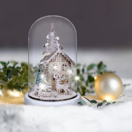 Χριστουγεννιάτικη διακόσμηση LED LED/2xAAA snowy scenery με ένα house