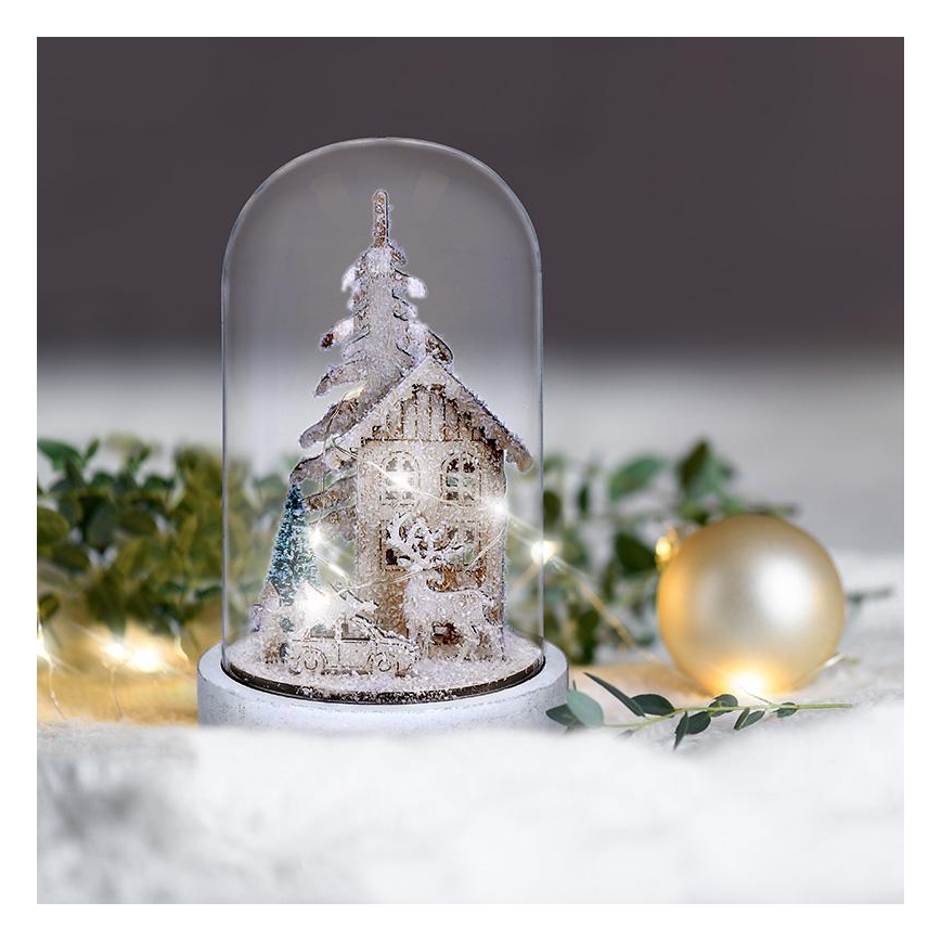 Χριστουγεννιάτικη διακόσμηση LED LED/2xAAA snowy scenery με ένα house