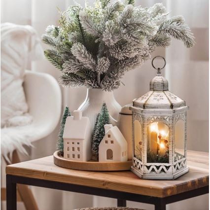 Χριστουγεννιάτικο διακοσμητικό LED 3xLED/3xAAA φαναράκι