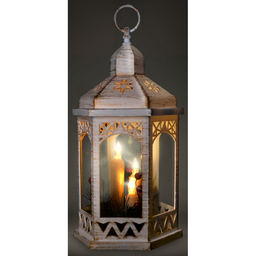 Χριστουγεννιάτικο διακοσμητικό LED 3xLED/3xAAA φαναράκι