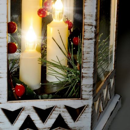 Χριστουγεννιάτικο διακοσμητικό LED 3xLED/3xAAA φαναράκι