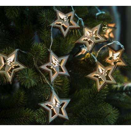 Χριστουγεννιάτικα λαμπάκια LED 10xLED/2xAA 1,8m θερμό λευκό