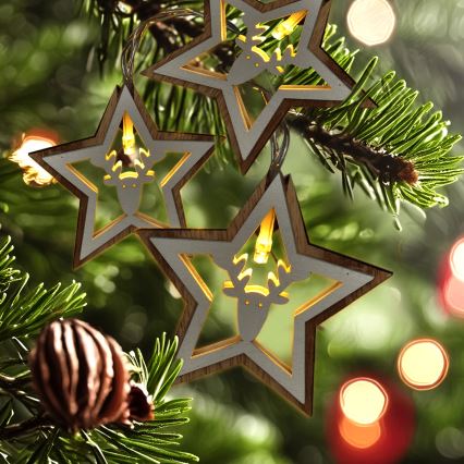 Χριστουγεννιάτικα λαμπάκια LED 10xLED/2xAA 1,8m θερμό λευκό