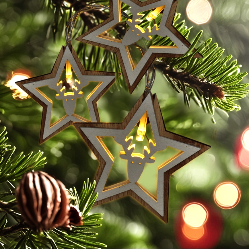 Χριστουγεννιάτικα λαμπάκια LED 10xLED/2xAA 1,8m θερμό λευκό