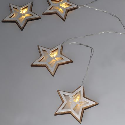 Χριστουγεννιάτικα λαμπάκια LED 10xLED/2xAA 1,8m θερμό λευκό