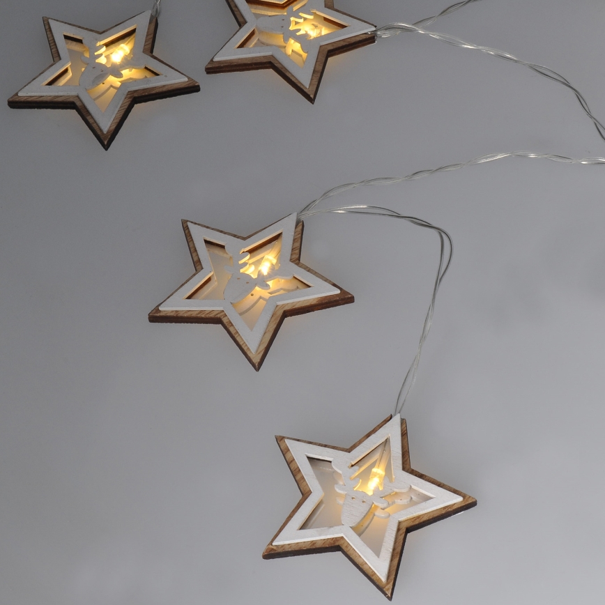 Χριστουγεννιάτικα λαμπάκια LED 10xLED/2xAA 1,8m θερμό λευκό