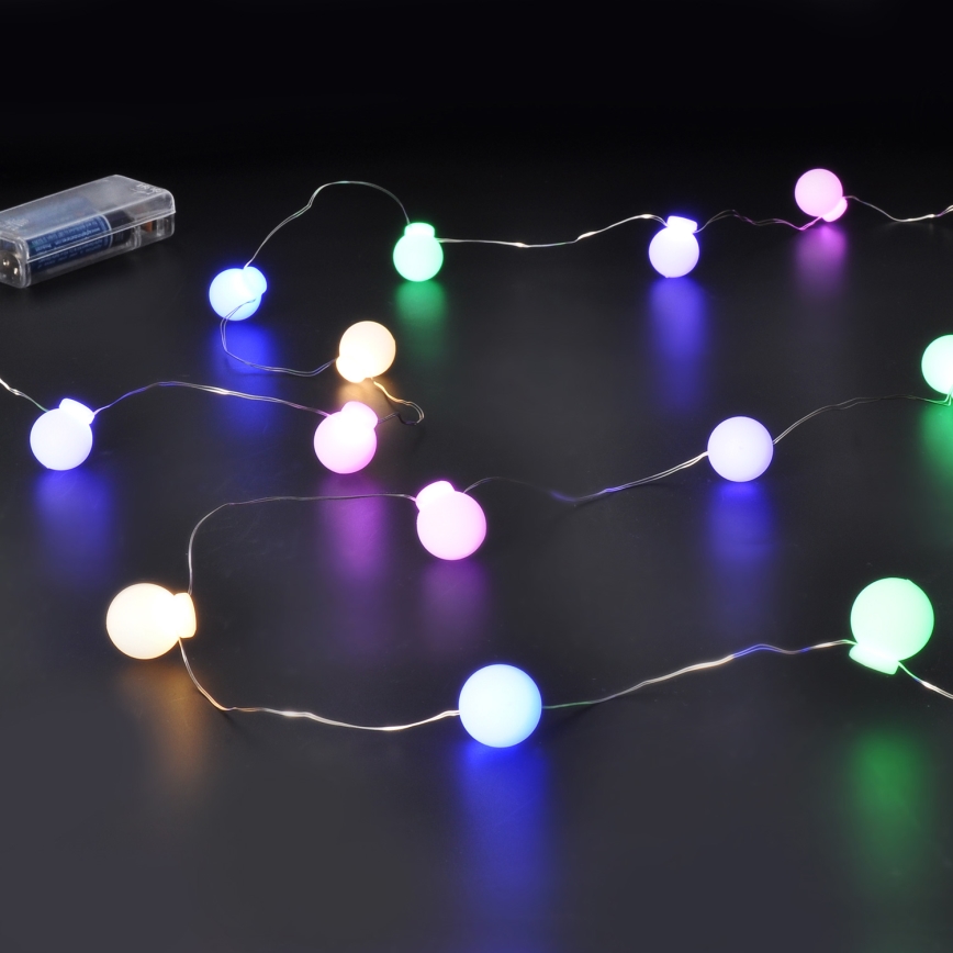 Χριστουγεννιάτικα λαμπάκια LED 20xLED/2xAA 2,3 m πολύχρωμα