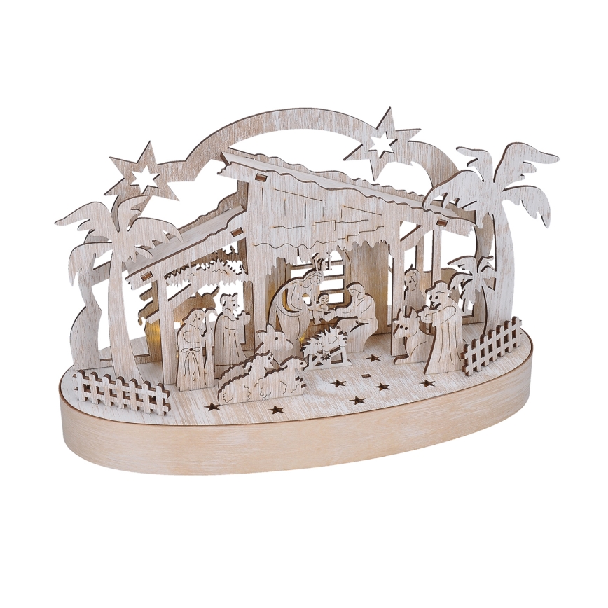 Χριστουγεννιάτικο διακοσμητικό LED LED/2xAA/θερμό λευκό nativity scene